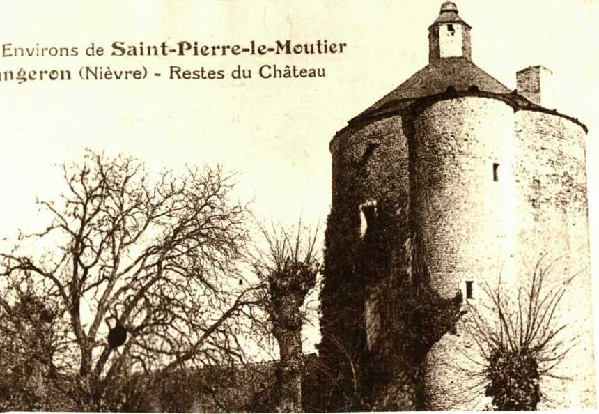 The remains of the Castle of the Andrault de Langeron family, near St. Pierre-le-Moutier (Nievre), France