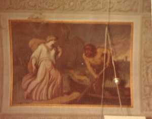 Faenza, Palazzo Laderchi - Another detail of the ceiling in the gallery vault. Scene from the legend of Love and Psyche painted by Felice Giani.