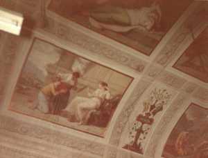 Faenza, Palazzo Laderchi - Another detail of the ceiling in the gallery vault. Scene from the legend of Love and Psyche painted by felice Giani.