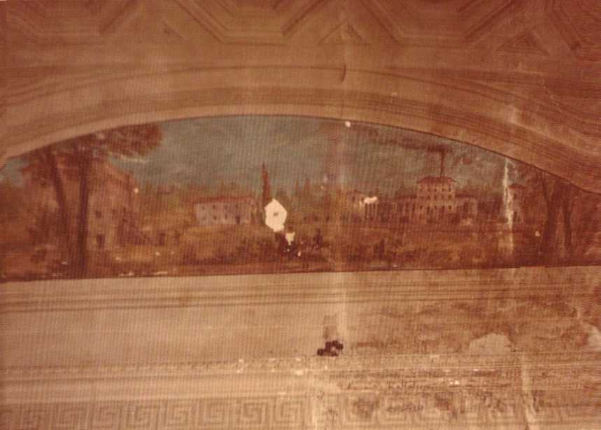 Faenza, Palazzo Laderchi - lunette in a room with the reproduction of the Villa Laderchi in Prada, and of the Steam-Powered Windmill brought from England by Francesco 6/XII Laderchi in the early 1800’s.