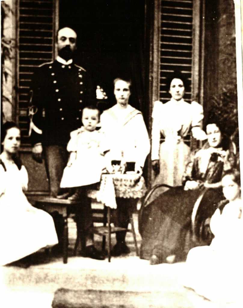 1897 Paolo Primo with his family (from the left: Lola, Cesare II, Paolo II, Signorina Luisa Barsanti (governess), Sania, Rina.