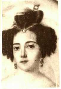 Baroness Sofia Nikolaevna Stael Holstein, (née Shatilov), from a miniature by Kronewetter. 1832