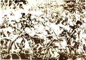 The battle of Kruszyn, Russo-Polish War; the Baron, Colonel Nicola StaDia wife of shabelsky.l Holstein, charges at the head of his regiment; from a painting by Kossak.