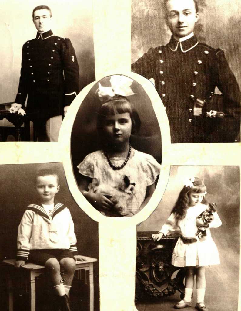 The children of Paolo Primo and of Sania Stael Holstein: Cesare, Giorgio, Olga, Alessandro, Nora